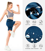 NORTHYARD Women's Athletic Hiking Shorts Quick Dry Active Running Lightweight Shorts for Gym Workout with 3 Zipper Pockets Seablue 2XL