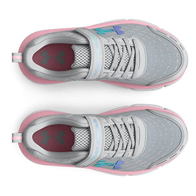 Under Armour Girls' Pre School Assert 10 Alternate Closure, (100) Halo Gray/Pink Sugar/Iridescent, 12K, US