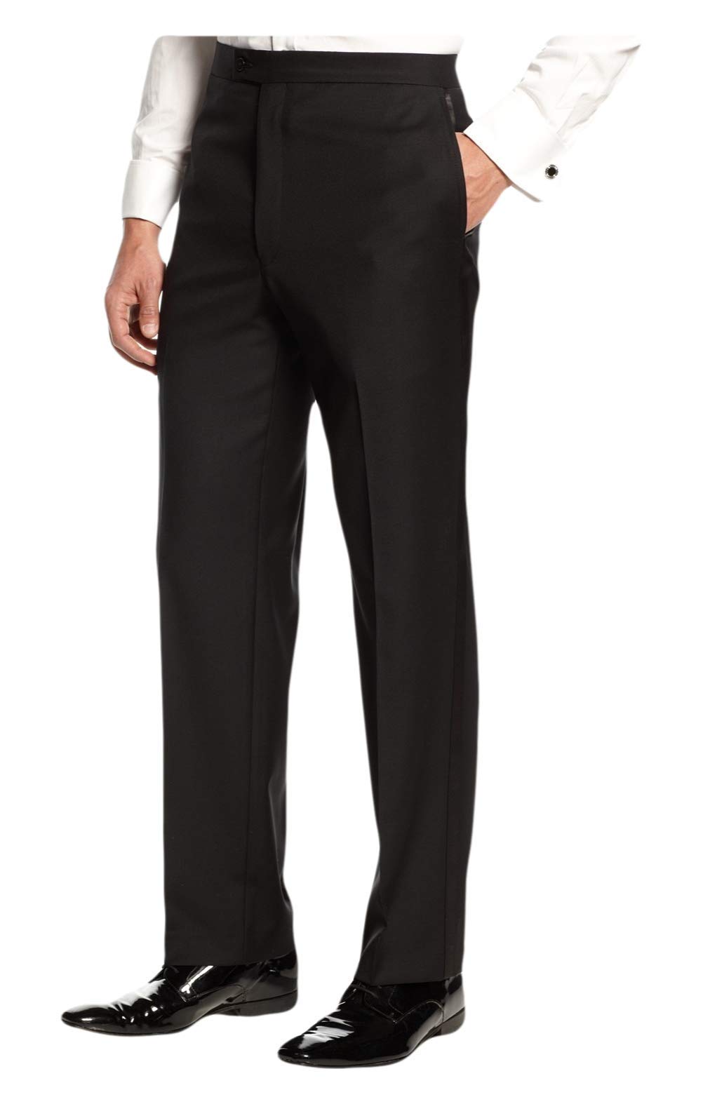 Ralph Lauren Lauren Men's Flat-Front Black Tuxedo Pants (36W x 34L)