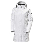 Helly-Hansen Women's Aden Waterproof Breathable Hooded Long Rain Jacket, White, Medium