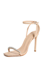 SCHUTZ Women's Loule Sandals, Light Nude, Tan, Clear, 6 Medium US