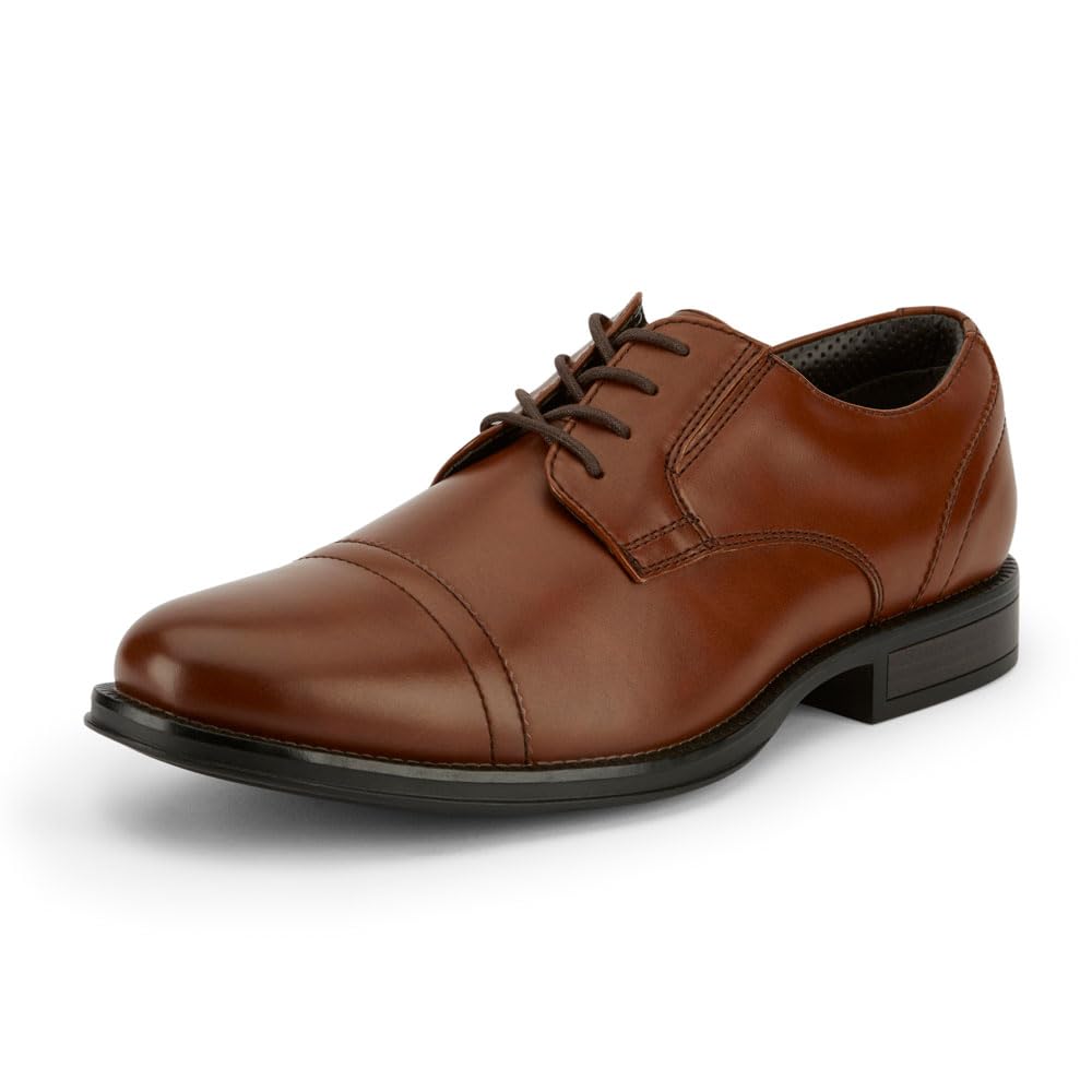 DOCKERS Mens Garfield Dress Cap Toe Oxford Shoe - Wide Widths Available, Tan, 10.5 M