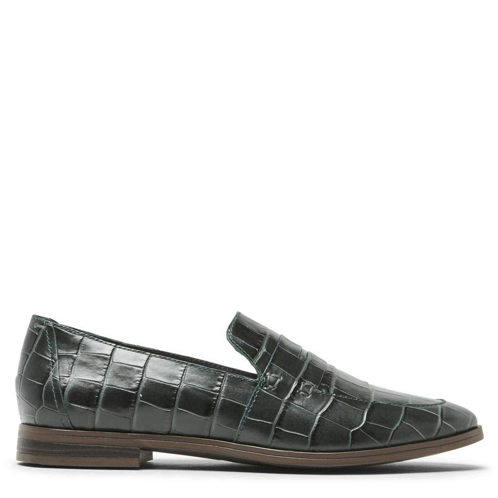 Rockport Perpetua Penny Hunter Green Croco 6 M (B)