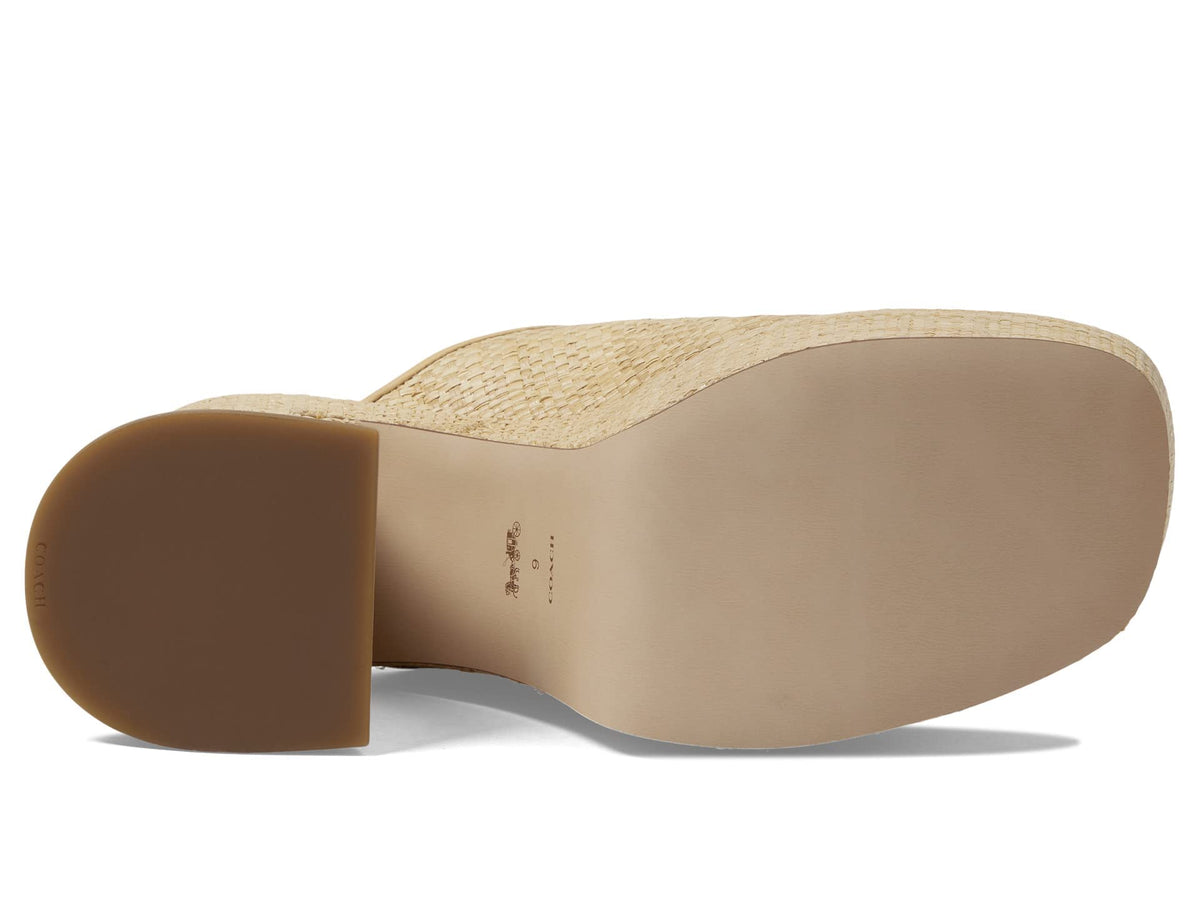 Coach Bobi Straw Platform Sandal Natural 7 B (M)