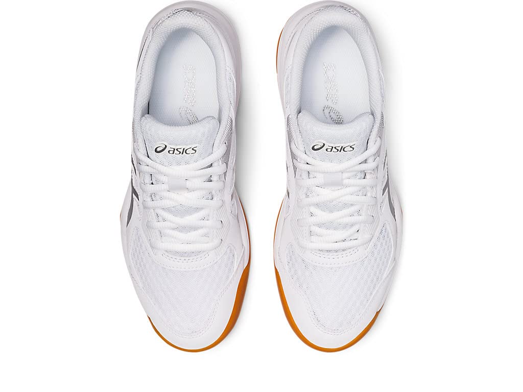 ASICS Women's Upcourt 5 Volleyball Shoes, 5.5, White/Pure Silver