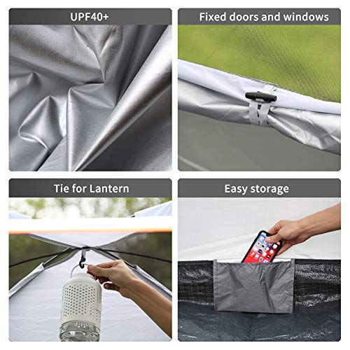 EchoSmile Camping Instant Tent, 8 Person Camping Tent, Waterproof Dome Tent with Rainfly, Portable Tent with Carry Bag for 3 Seasons, Easy Setup for Camping, Hiking and Outdoors