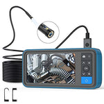 Pipe Sewer Inspection Camera, Dual Lens 1080P Industrial Endoscope, 4.5â€ Screen Waterproof Borescope Snake Camera with 6 LED, 16.4FT Semi-Rigid Cable Endoscope, 2500mAh Battery, 32GB TF Card