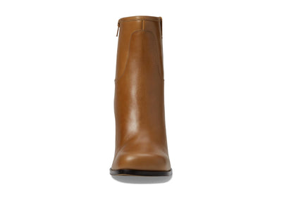 Free People Naomi Ankle Heel Women’s Boots - Leather Upper - Textile Lining - Cushioned Footbed - Block Heels Caramel Cafe EU 41 (US Women's 11) M