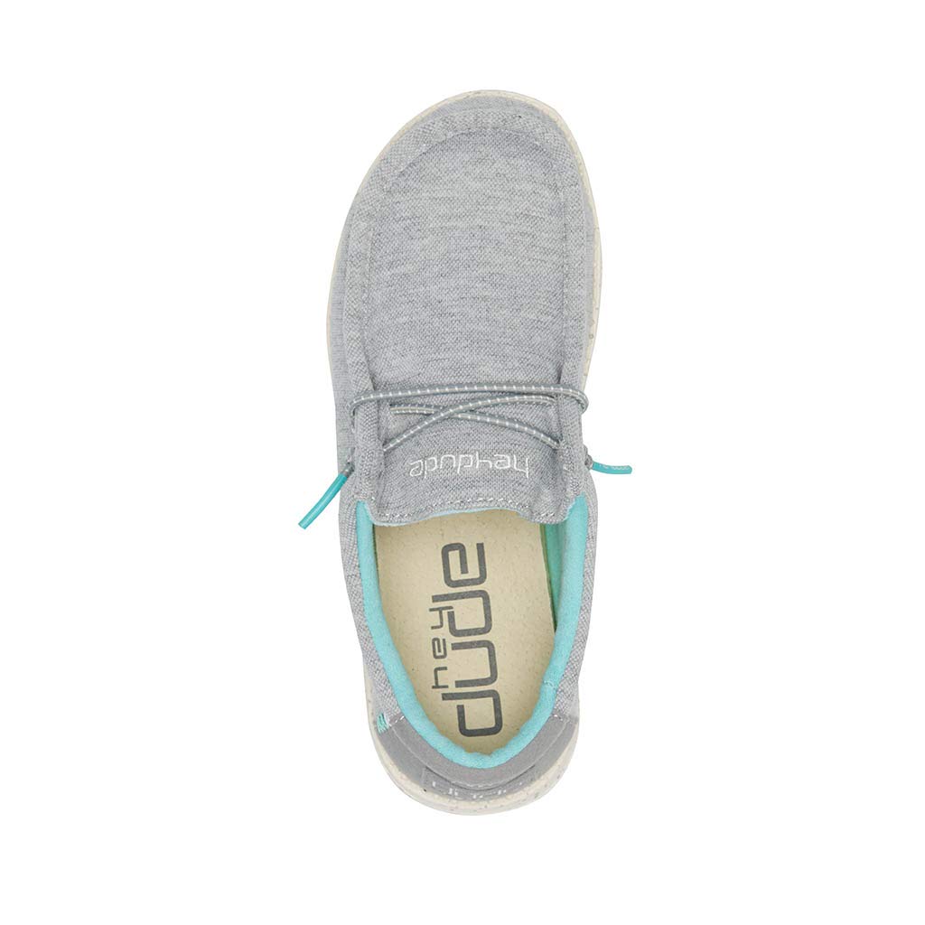 Hey Dude Boy's Wally Youth Stretch Grey Size 5 | Boy’s Shoes | Boy's Lace Up Loafers | Comfortable & Light-Weight