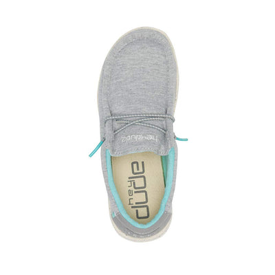 Hey Dude Boy's Wally Youth Stretch Grey Size 5 | Boy’s Shoes | Boy's Lace Up Loafers | Comfortable & Light-Weight