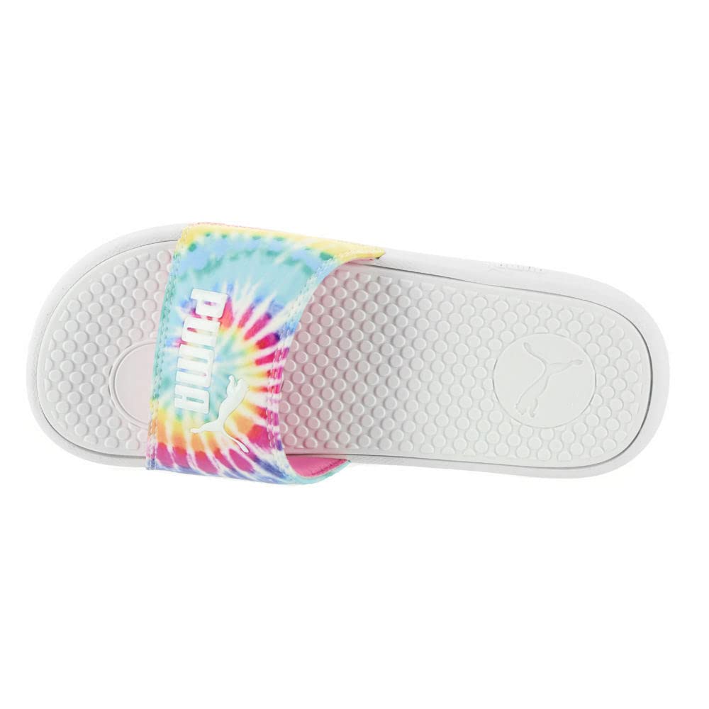 PUMA Cool Cat Tie Dye 2 Slide Sandal Women's Sandal 9 B(M) US White-Pink-Light Yellow