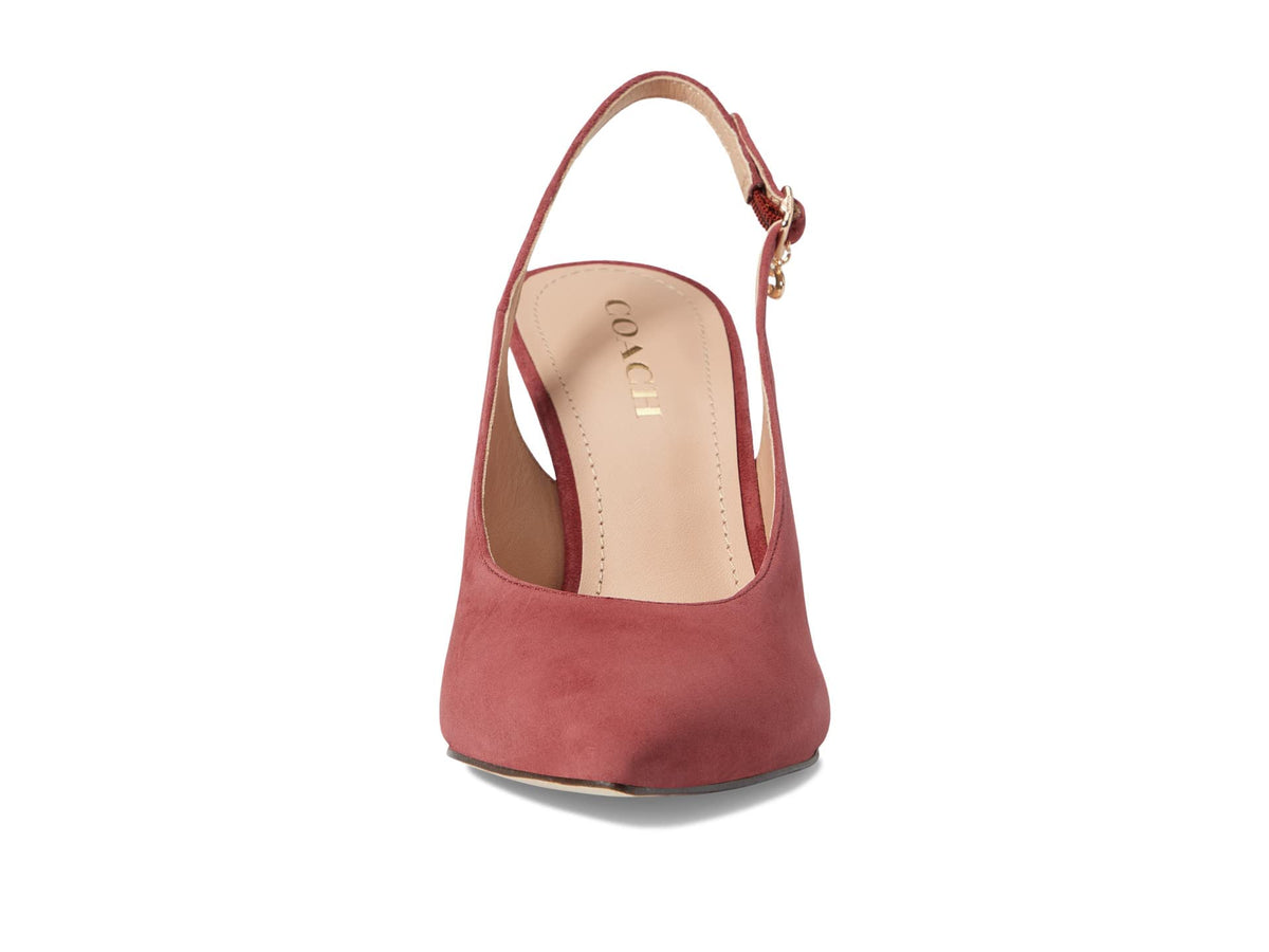 Coach Sutton Suede Slingback Pump Cherry 7 B (M)