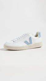 Veja Men's V-12 Leather Sneakers, Extra White Steel, 10 Medium US