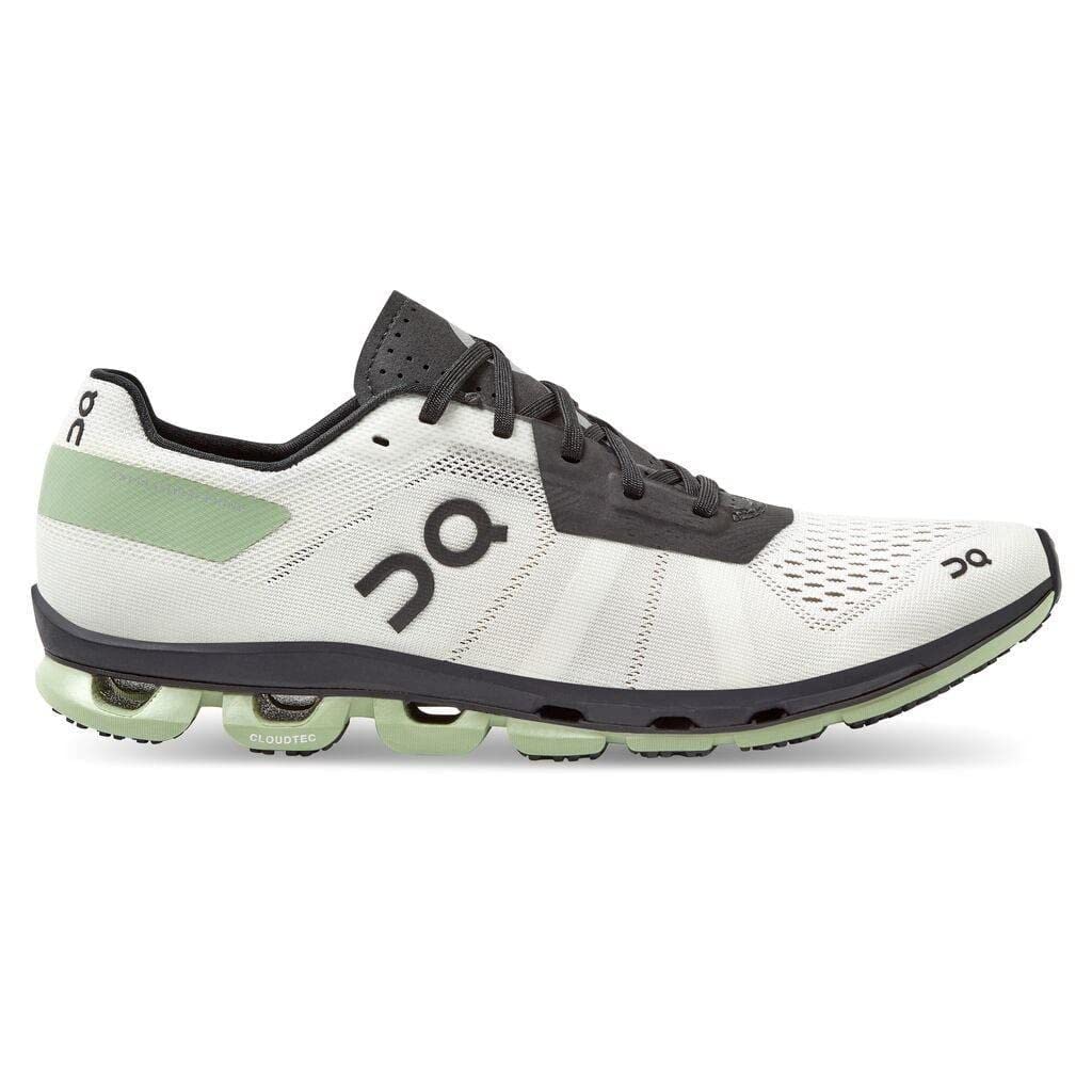 ON Men CLOUDFLASH 2 Sneakers, White/Black/Green Size 11.5