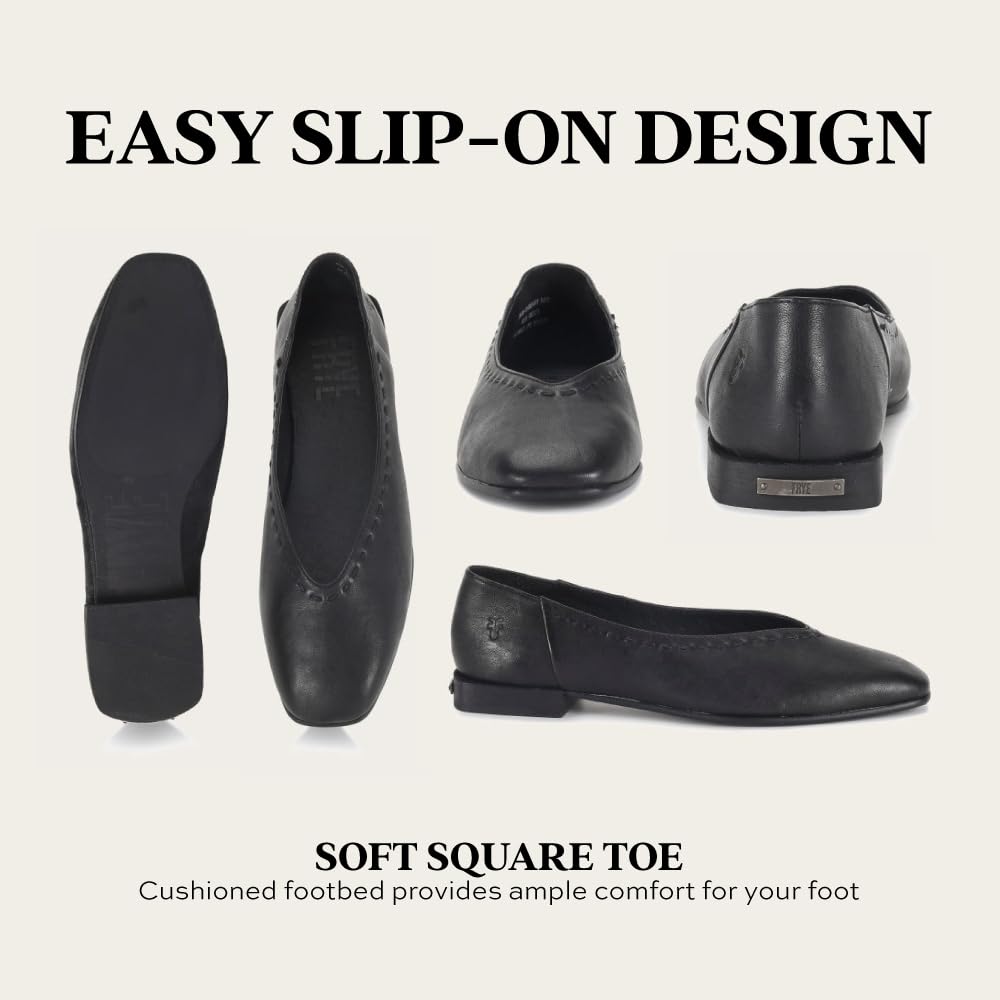 Frye Women's Claire Flat, Black - 7.5M