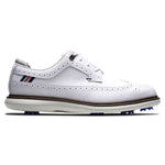 FootJoy Men's Traditions-Shield Tip Previous Season Style Golf Shoe, White/White/Grey, 9.5 X-Wide