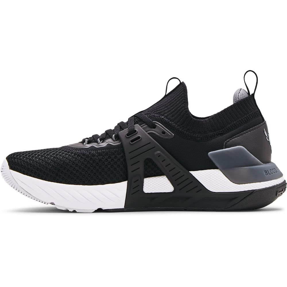 Under Armour Men's Project Rock 4 Training Shoe (11.5, Black/White, Numeric_11_Point_5)