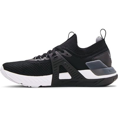 Under Armour Men's Project Rock 4 Training Shoe (11.5, Black/White, Numeric_11_Point_5)