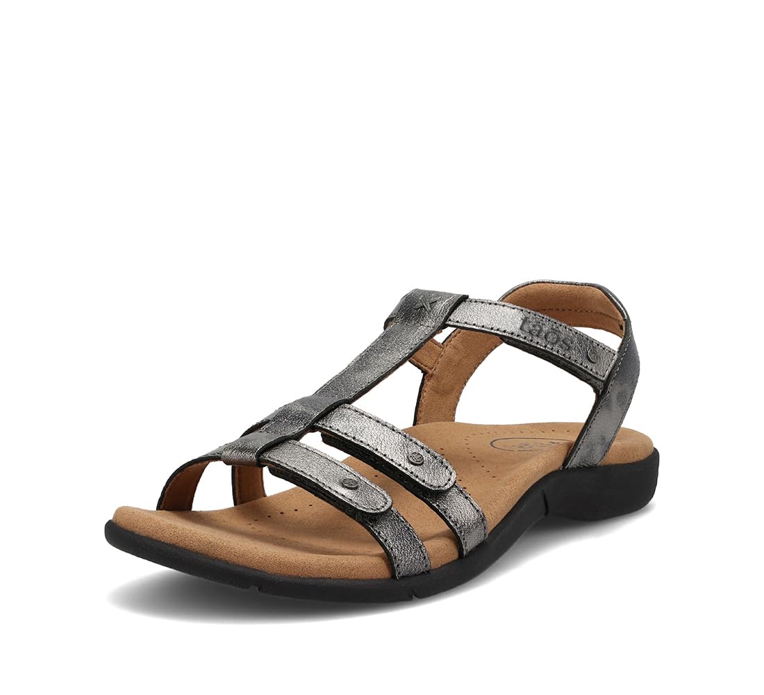Taos Footwear Women's Trophy 2 Pewter Sandal 7 (M) US