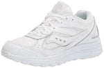 Saucony Cohesion 14 LACE to Toe Running Shoe, White, 4 Wide US Unisex Big_Kid