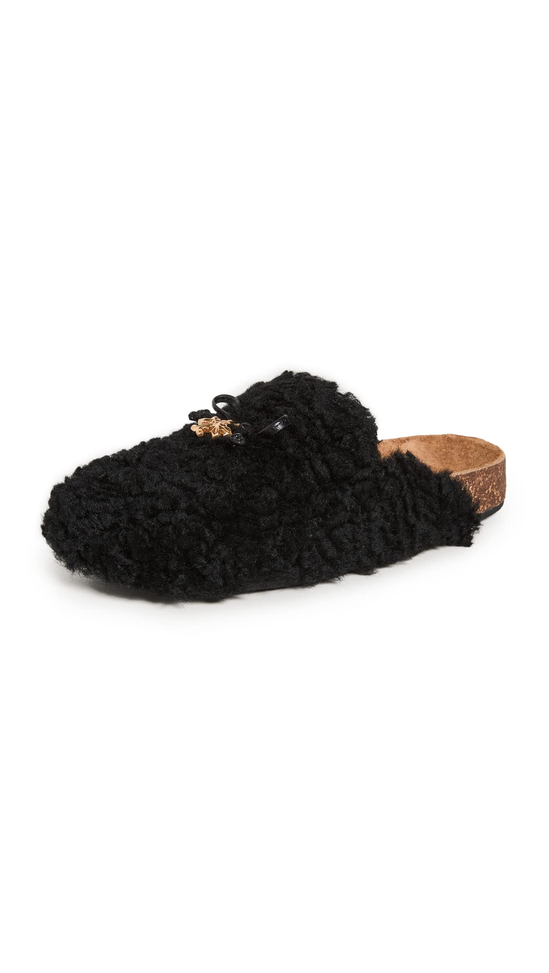Tory Burch Women's Tory Charm Mammoth Mules, Perfect Black, 9.5 Medium US