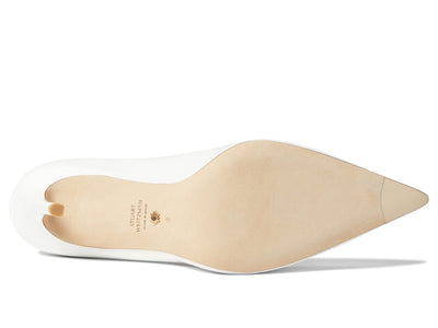Stuart Weitzman Womens Stuart 100 Scallop Pump White 8 B