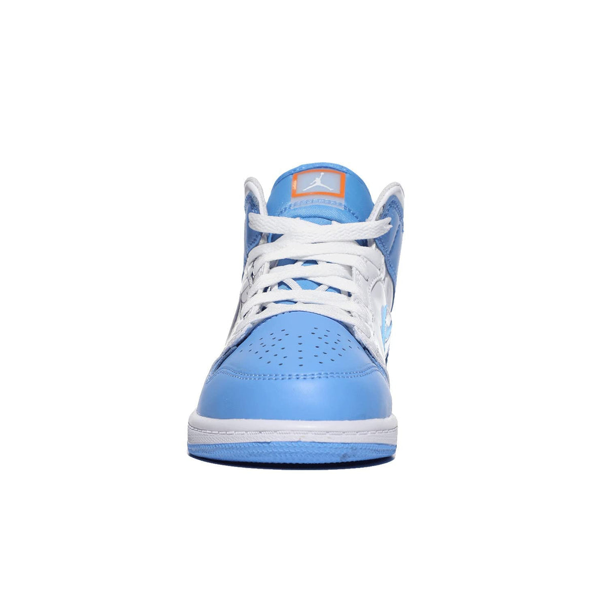 Jordan Boy's Jordan 1 Mid SS (Little Kid) White/University Blue/Starfish 13 Little Kid M