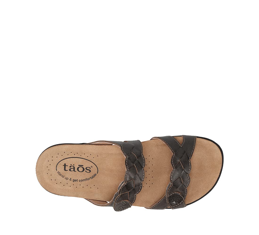 Taos Footwear Women's Braidie Sandal 9 Dark Grey