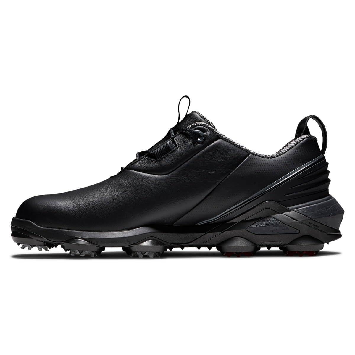FootJoy Men's Tour Alpha Previous Season Style Golf Shoe, Black/Charcoal/Red, 9 Wide