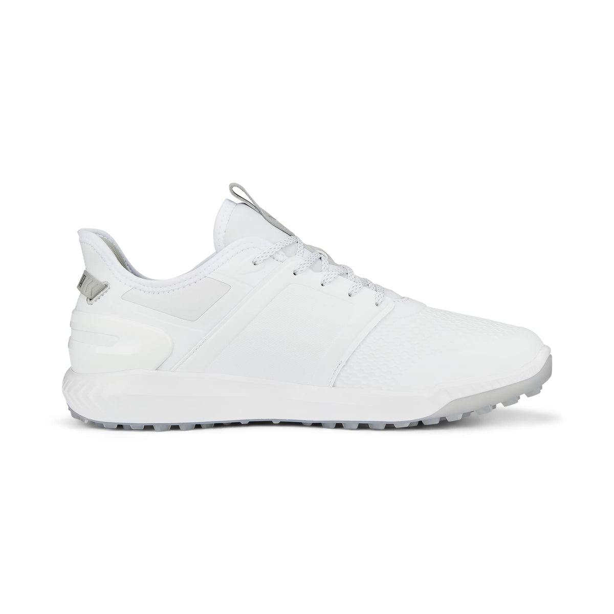 PUMA Golf Men's Ignite Elevate Wide Golf Shoe, Puma White-Puma Silver, 12.5