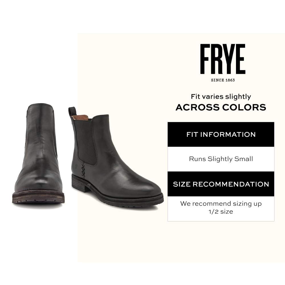 Frye Melissa Double Sole Chelsea Boots for Women - Rugged and Comfortable Leather Lined Slip On Classics with Leather Outsole and Antique Metal Hardware, Black - 11 M