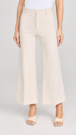 FRAME Women's Le Crop Palazzo Trousers, Bone, Off White, 10