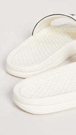 APL: Athletic Propulsion Labs Men's Big Logo TechLoom Slides, Pristine/Black, 9 Medium US