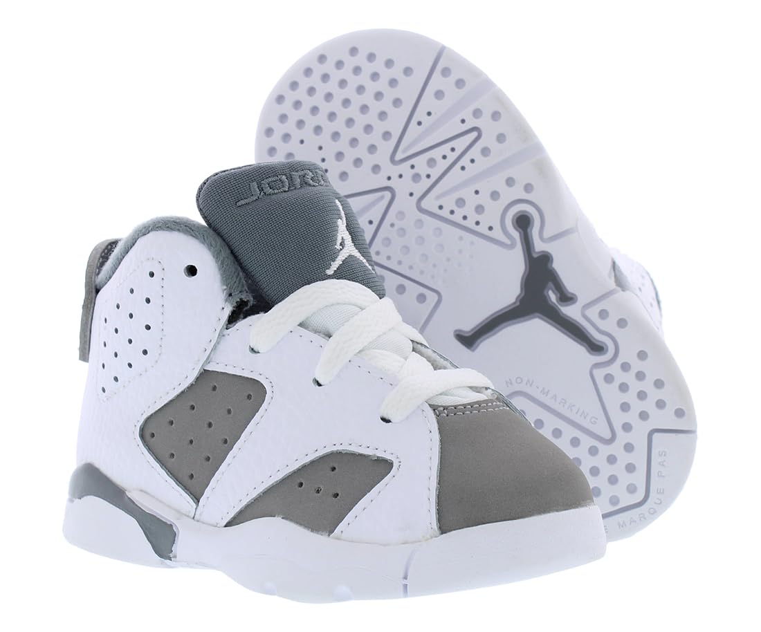Jordan Baby Boy's 6 Retro (Infant/Toddler) White/Medium Grey/Cool Grey 9 Toddler M