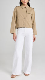 FRAME Women's Le Baggy Palazzo Jeans, Au Natural Clean, White, 28