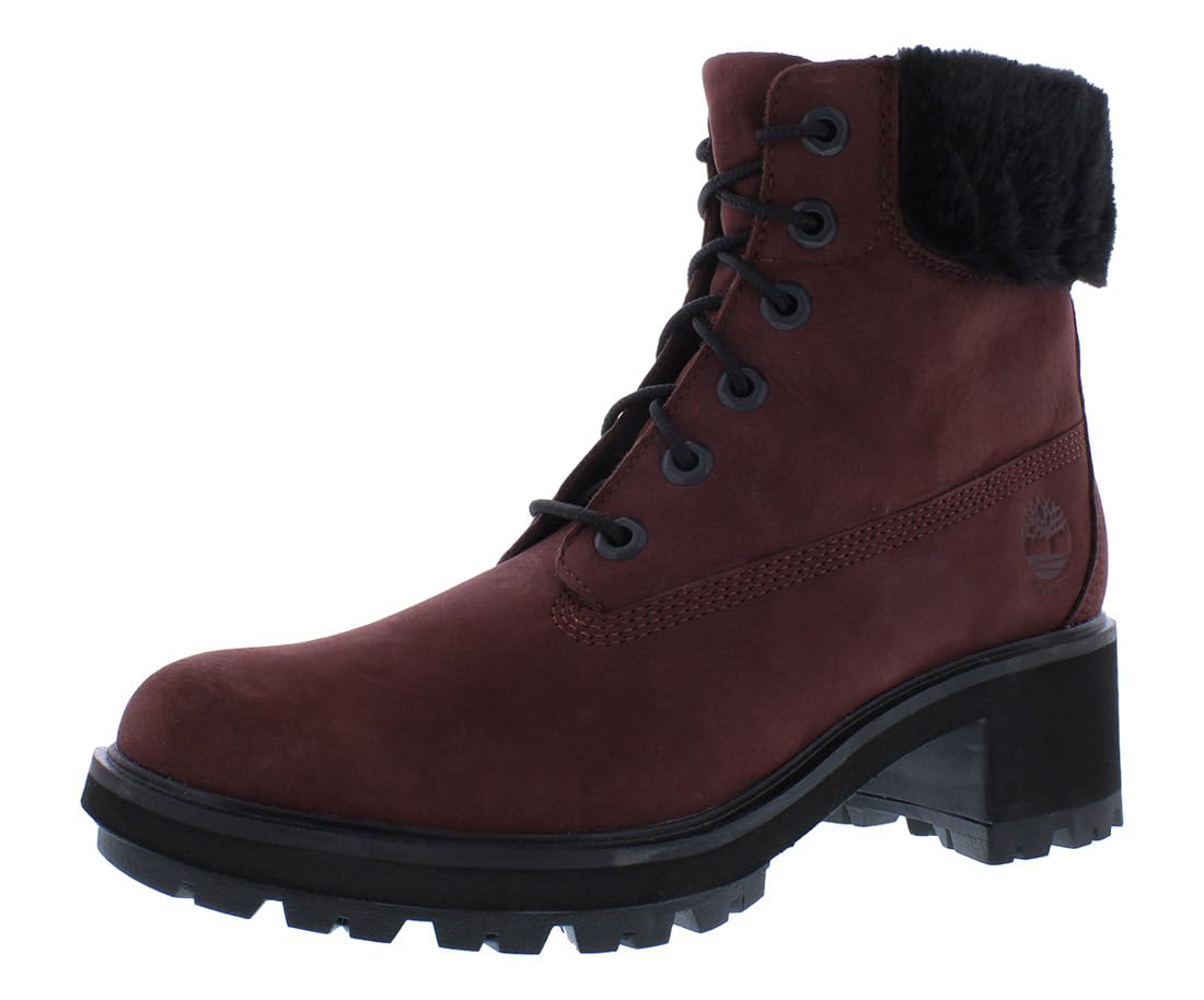 Timberland Women's Kinsley 6" Waterproof Boot, Burgundy Nubuck, 7.5