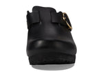 Birkenstock Women's Papillio Fanny Wedge Clog-Leather Sandal, Black, 9-9.5 Narrow