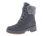Timberland Courmayeur Valley 6" Faux Fur Waterproof Medium Grey Nubuck 8.5 B (M)