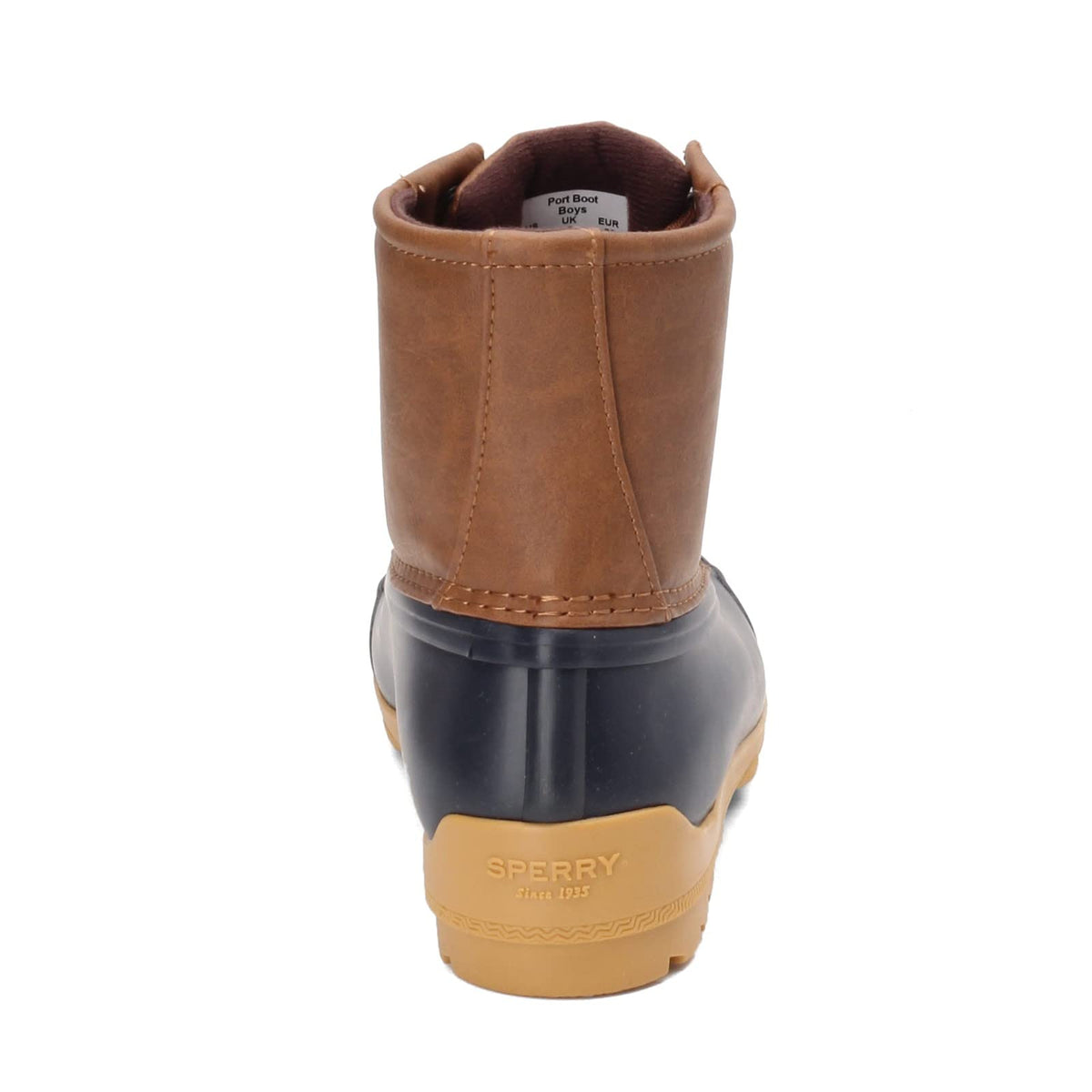 Sperry unisex child Port Boot, Tan/Navy, 4 Big Kid US