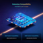 NexiGo CPU Liquid Cooler with Dual PWM Fans, 240mm Radiator, ARGB Lighting, 5V 3 Pin ARGB Header Extender, Computer Liquid Cooling System for AMD/Intel