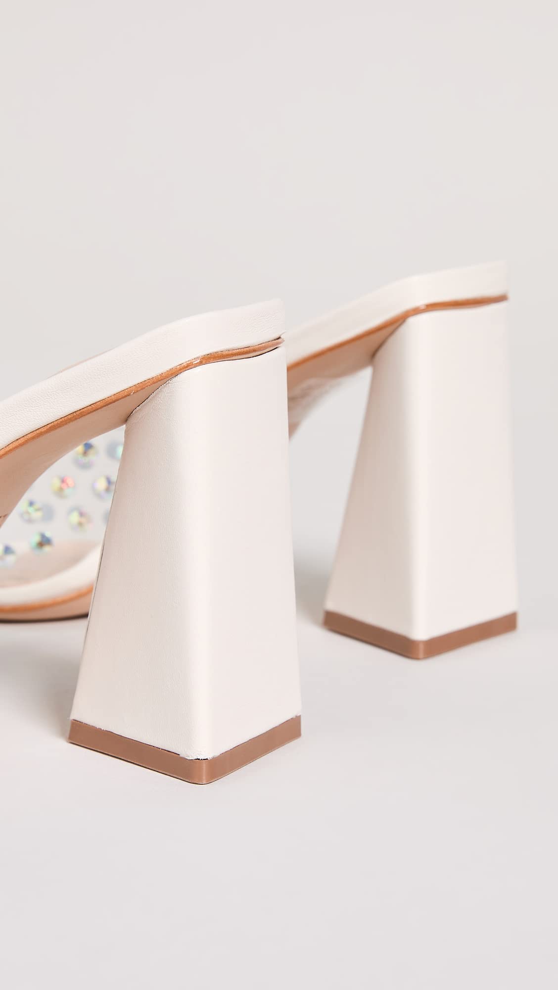 SCHUTZ Women's Lizah Crystal Sandals, Pearl, Off White, Clear, 9 Medium US