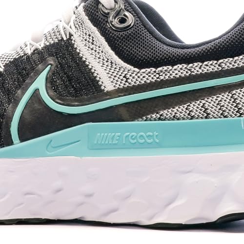 Nike Women's React Infinity Run Flyknit 2 Running Shoe, White/Aurora Green-Black, 7 M US