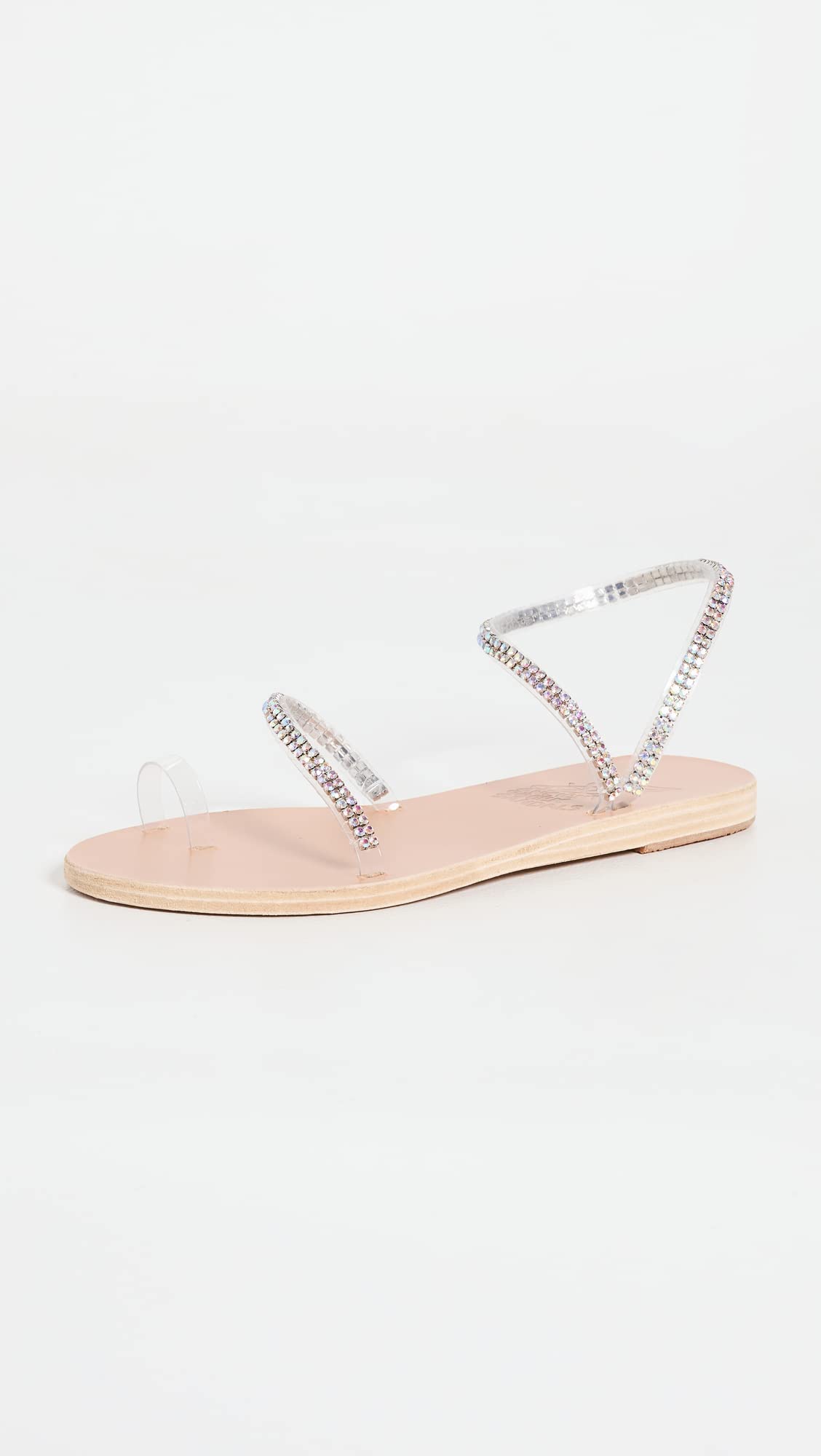 Ancient Greek Sandals Women's Irina Sandals, Natural, Metallic, Silver, 10 Medium US