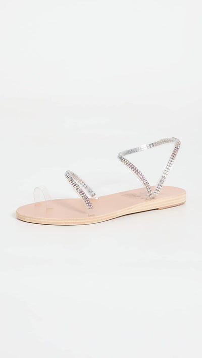 Ancient Greek Sandals Women's Irina Sandals, Natural, Metallic, Silver, 10 Medium US
