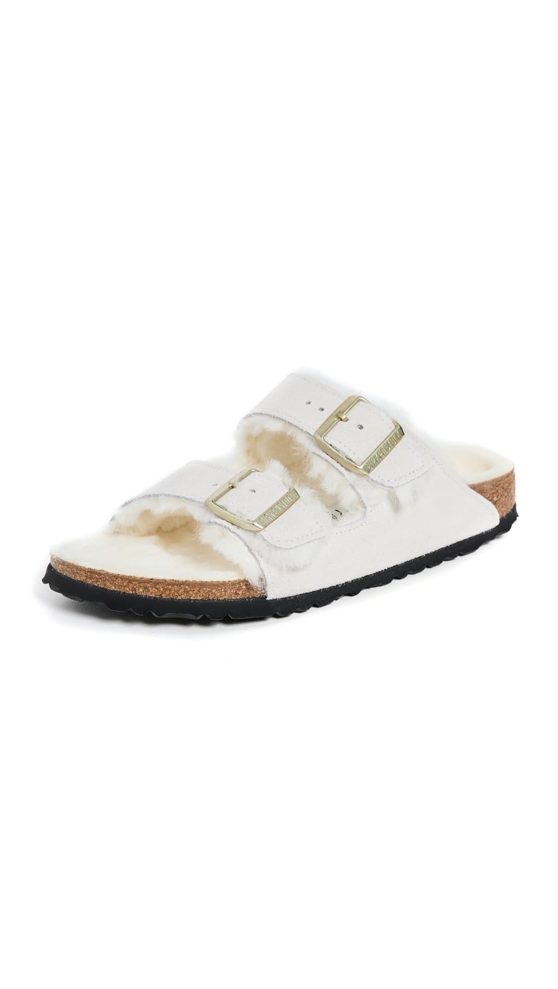 Birkenstock Women's Arizona Shearling Sandals, Antique White/Antique White, 7 Medium US