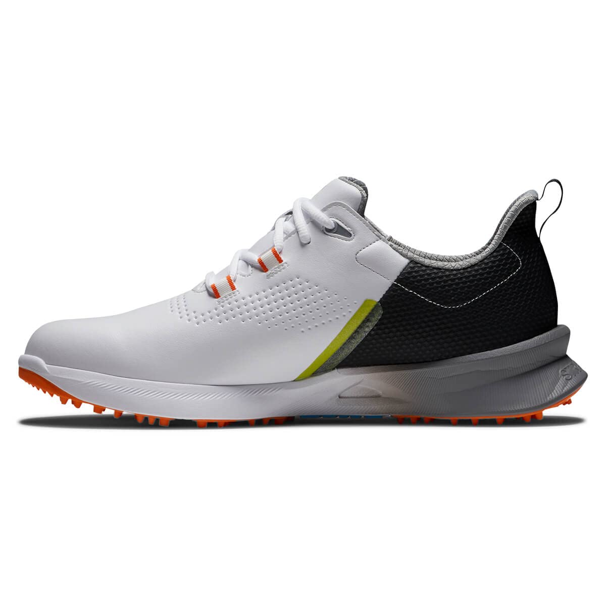 FootJoy Men's FJ Fuel Golf Shoe, White/Black/Orange, 12 X-Wide