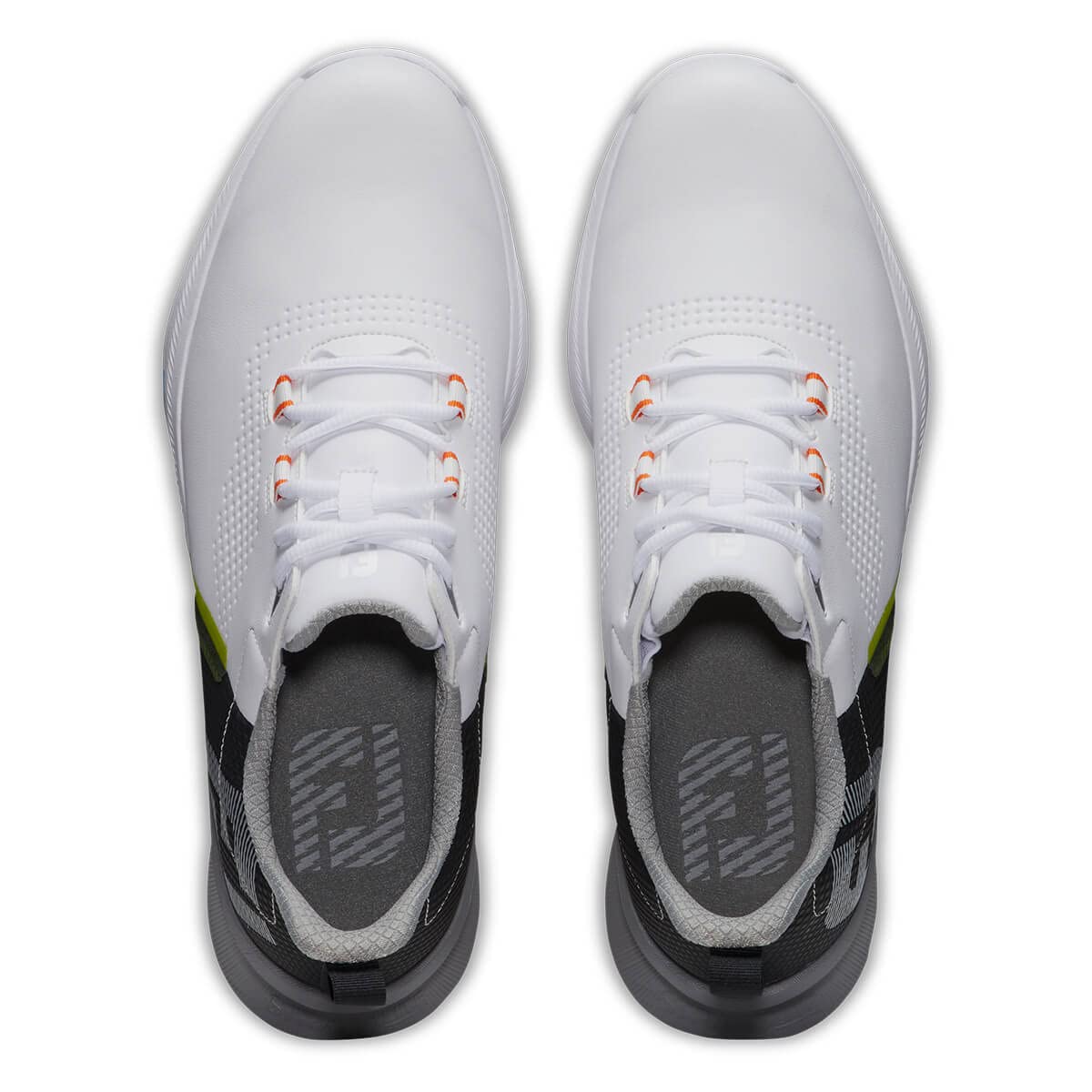 FootJoy Men's FJ Fuel Golf Shoe, White/Black/Orange, 12 X-Wide