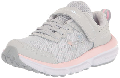 Under Armour Girls' Pre School Assert 10 Alternate Closure, (100) Halo Gray/Pink Sugar/Iridescent, 12K, US