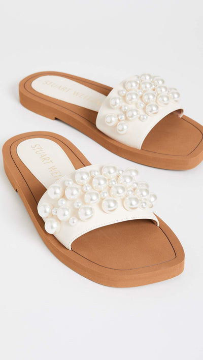Stuart Weitzman Goldie Slide Seashell 11 M