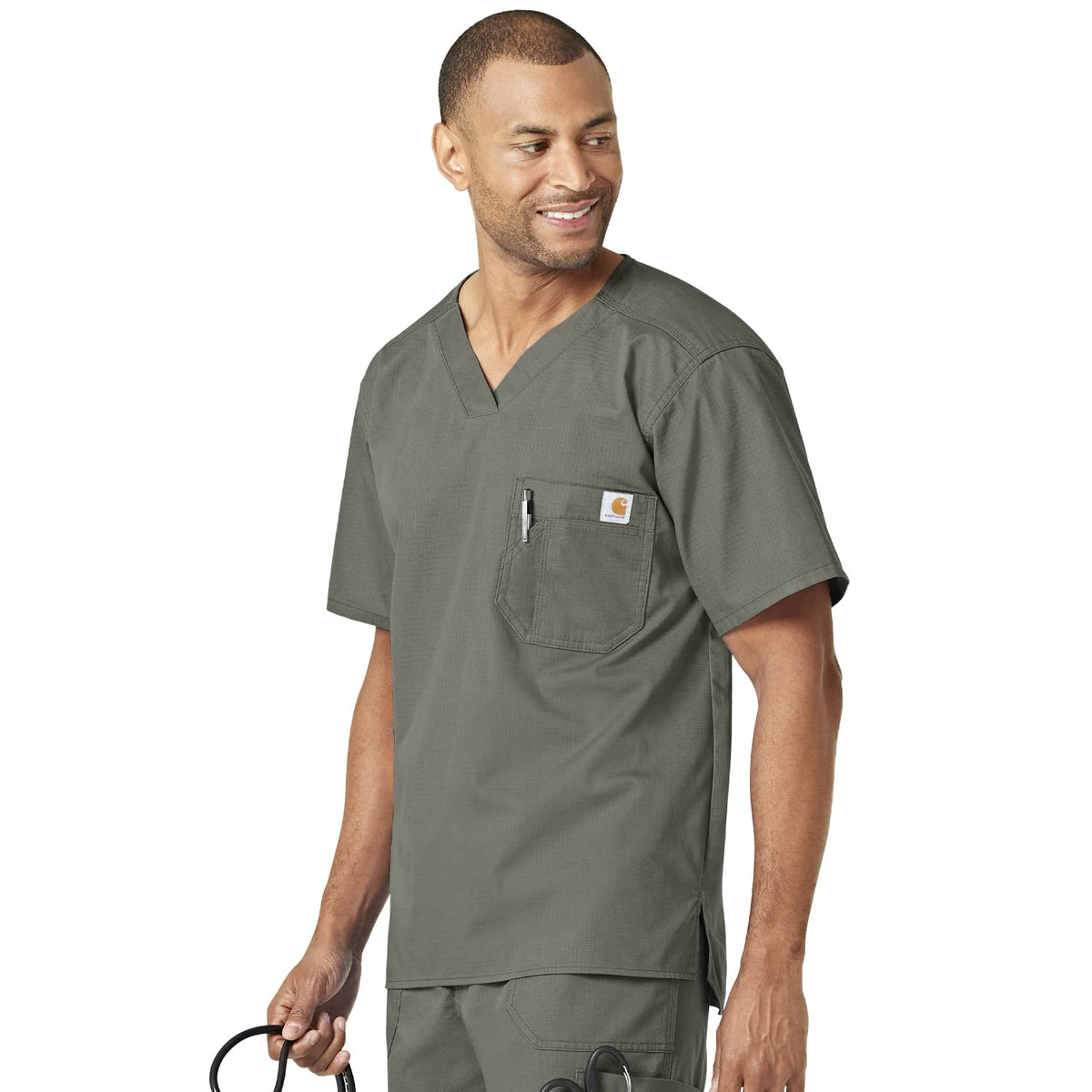 Carhartt Men's Ripstop Men's Utility Scrub Top Large Olive